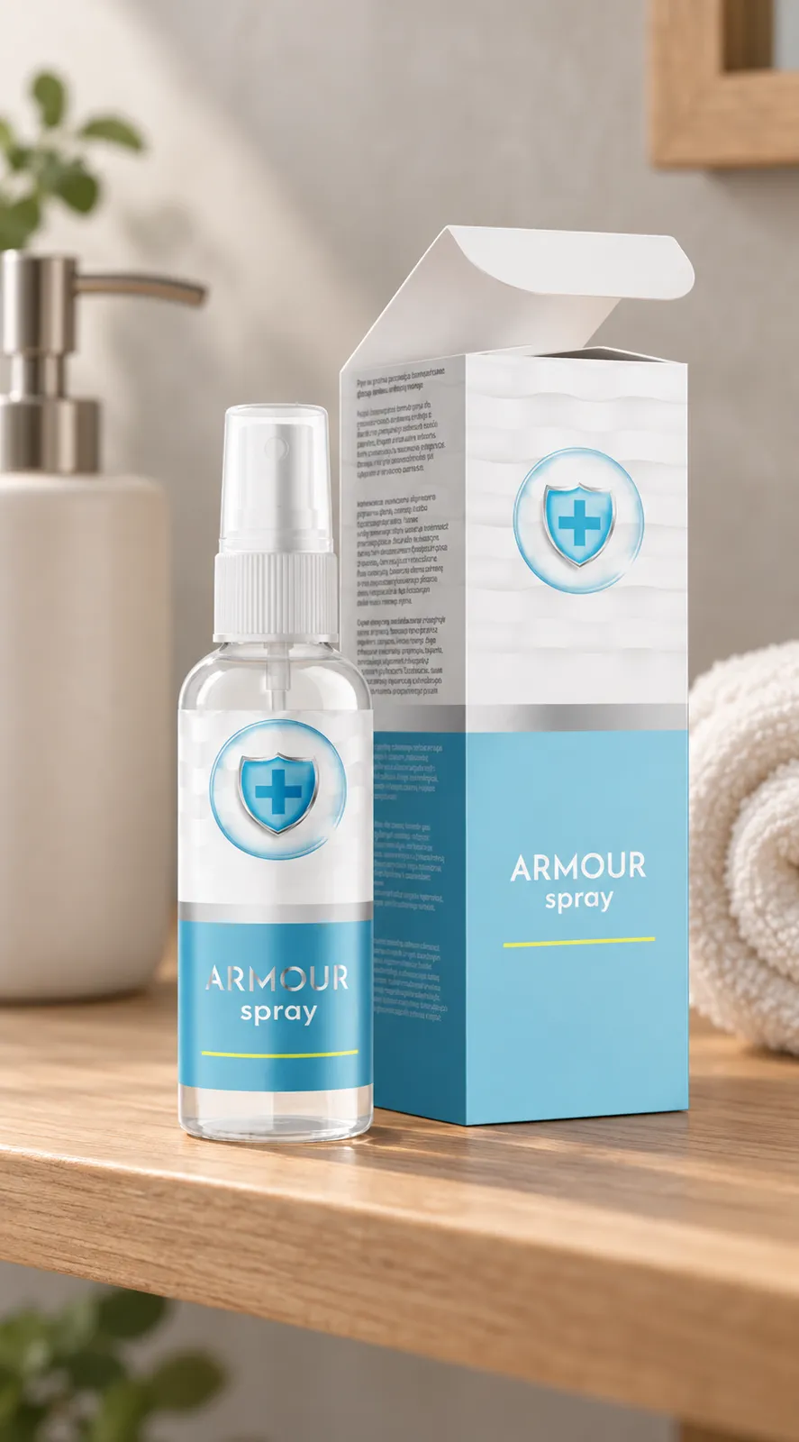 Armour Spray — opakowanie na co dzień
